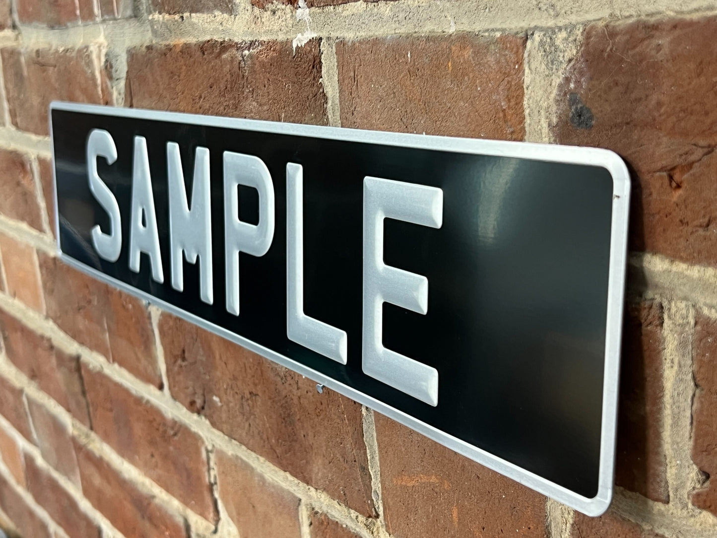 Black & Silver Aluminium Pressed Plates -  12” x 8.5”